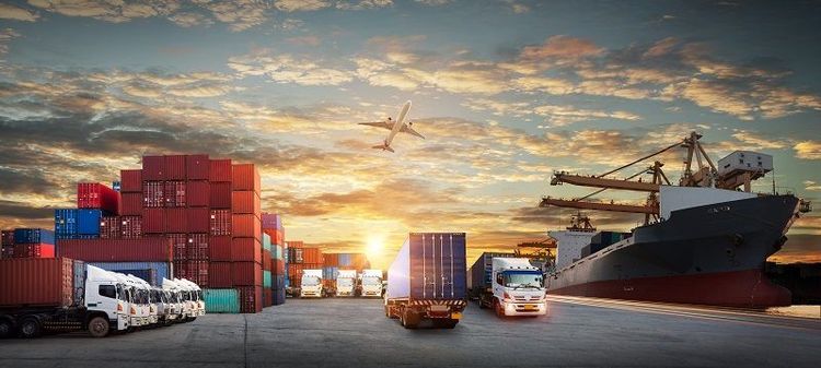 Logistics_and_transportation_of_Container_Cargo_ship_and_Cargo_plane_with_working_crane_bridge_in_shipyard