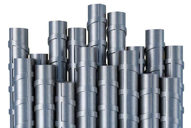 A_3D_illustration_of_curved_reinforcements_bunch_of_steel_TMT_bar_close_up_Isolated_3d_render