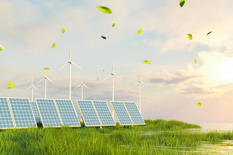 Solar_panels_and_wind_turbines_on_green_grass_field._Sustainable_energy_concept._3d_rendering.